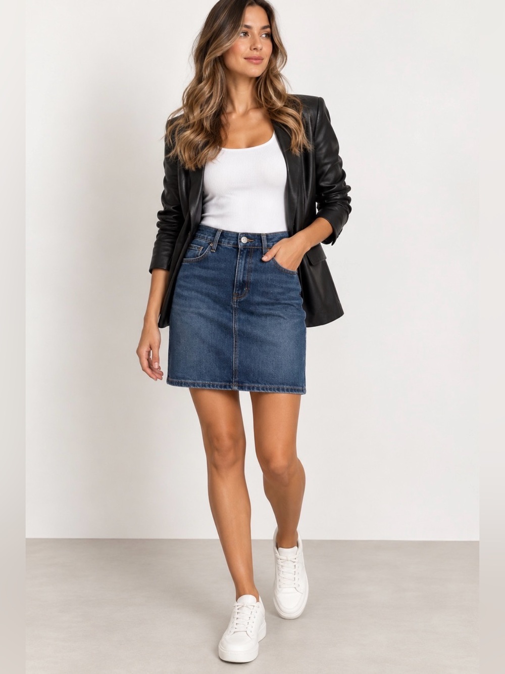 RW&CO Blue Denim Skirt Size 0 Classic Pencil Jean Skirt